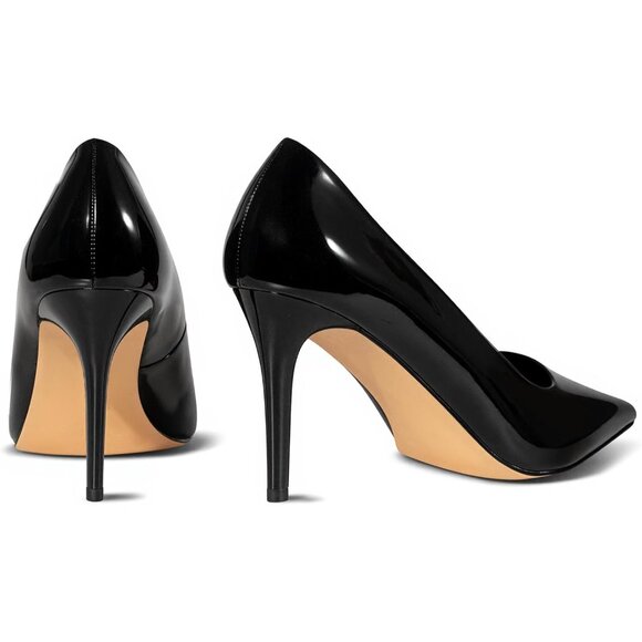 Women Black Pointed Toe Slip-on Closed Toe 3 Inch Stiletto Pumps High Heels - Picture 8 of 8